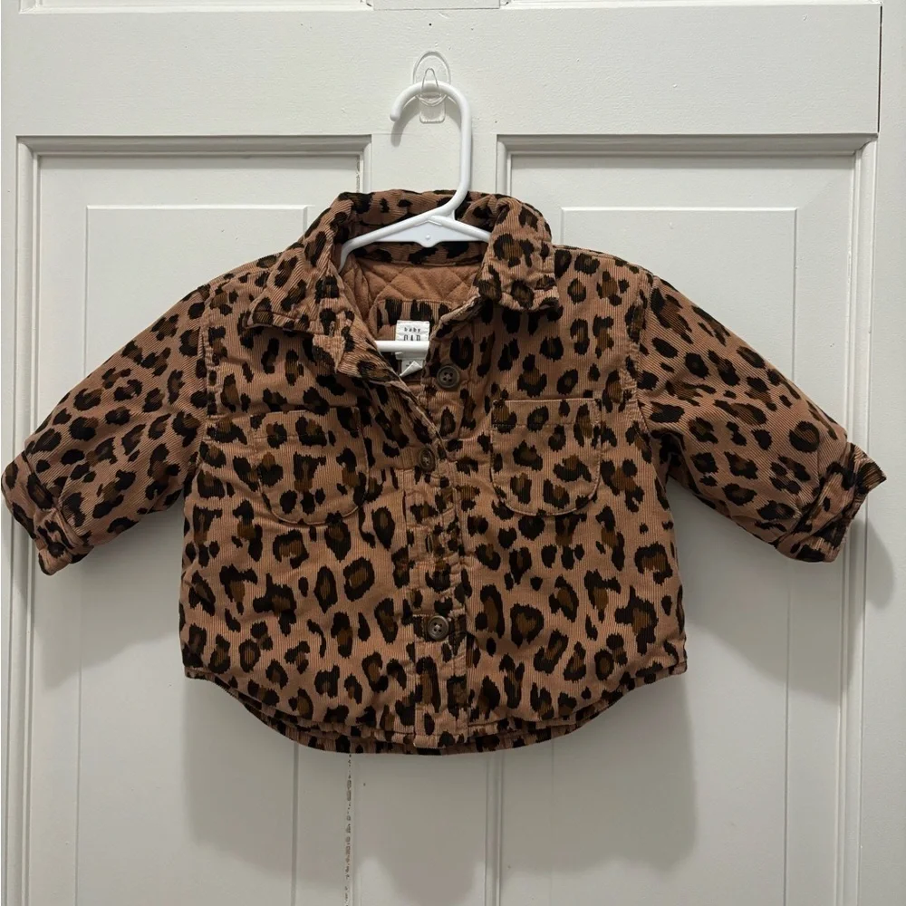 Baby Gap leopard print quilted jacket sz 0-6 months
